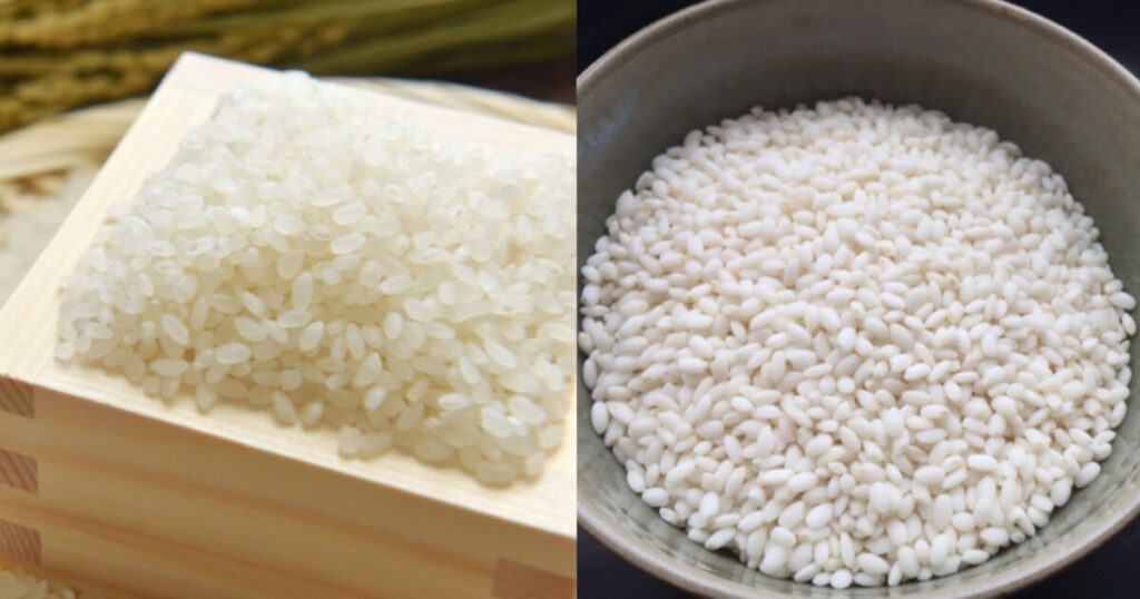もち米と白米をイメージした画像です。