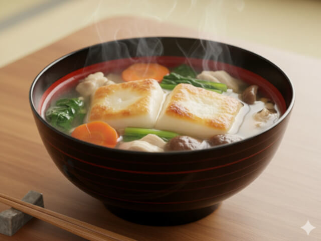 美味しそうなお雑煮の画像です。