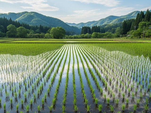 もち米農家の田んぼをイメージした画像です。
